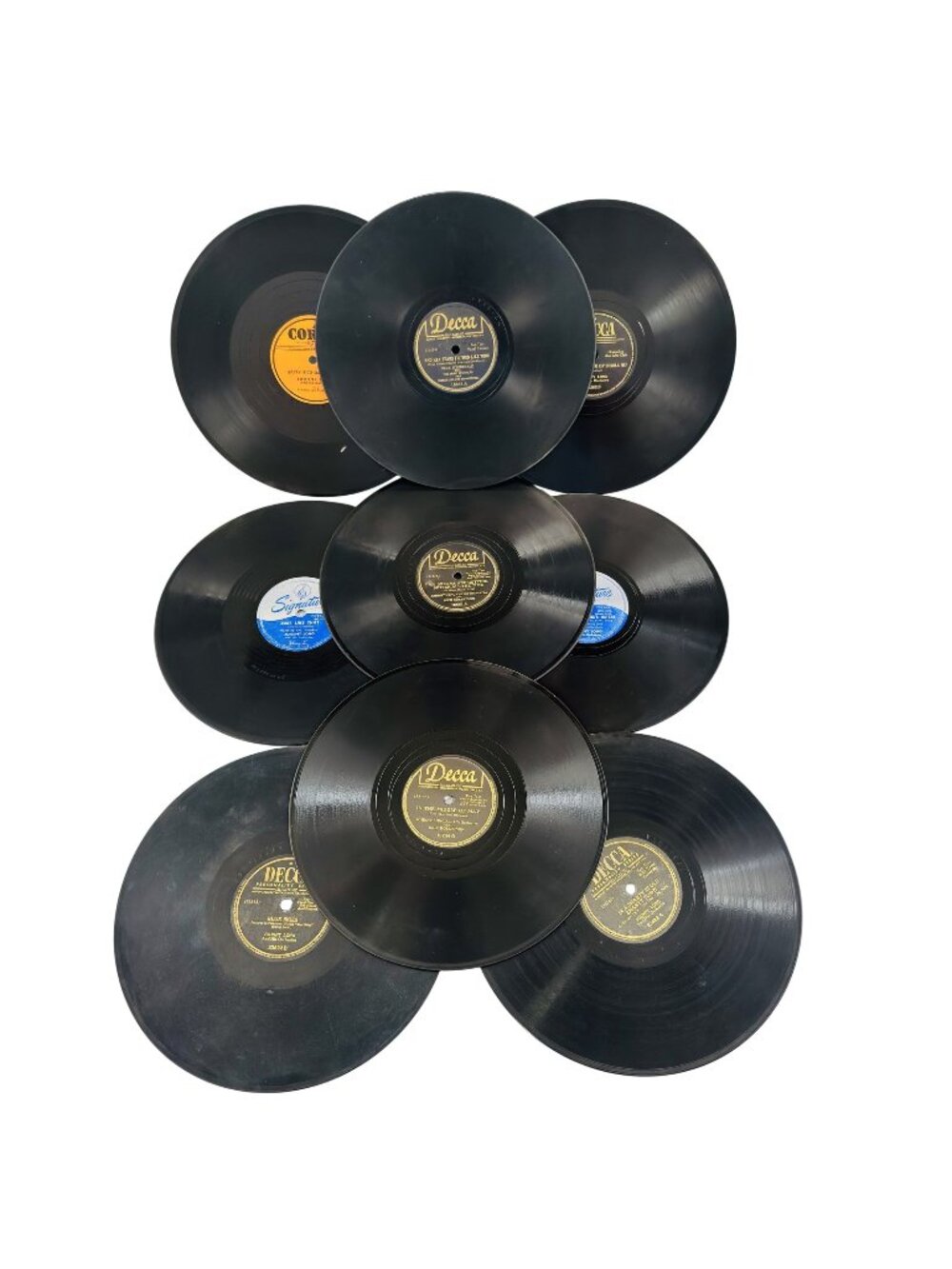 Johnny Long 10" 78RPM Shellac Record Lot of 9 w/ Binder Big Band Swing